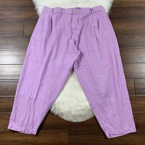 Big Bud Press Women's Plus Size 3XL Lilac Purple Crop Ankle Trouser Pants